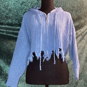 Cropped sweater hoodie